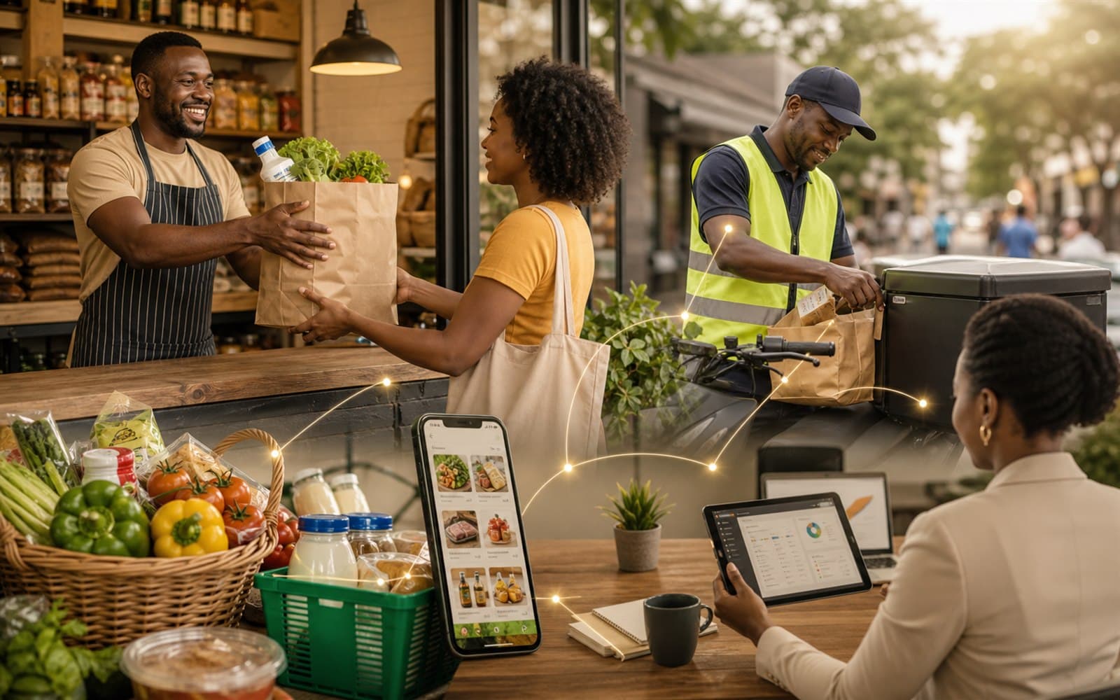 StreetShops marketplace connecting local shops, customers, delivery and platform operations